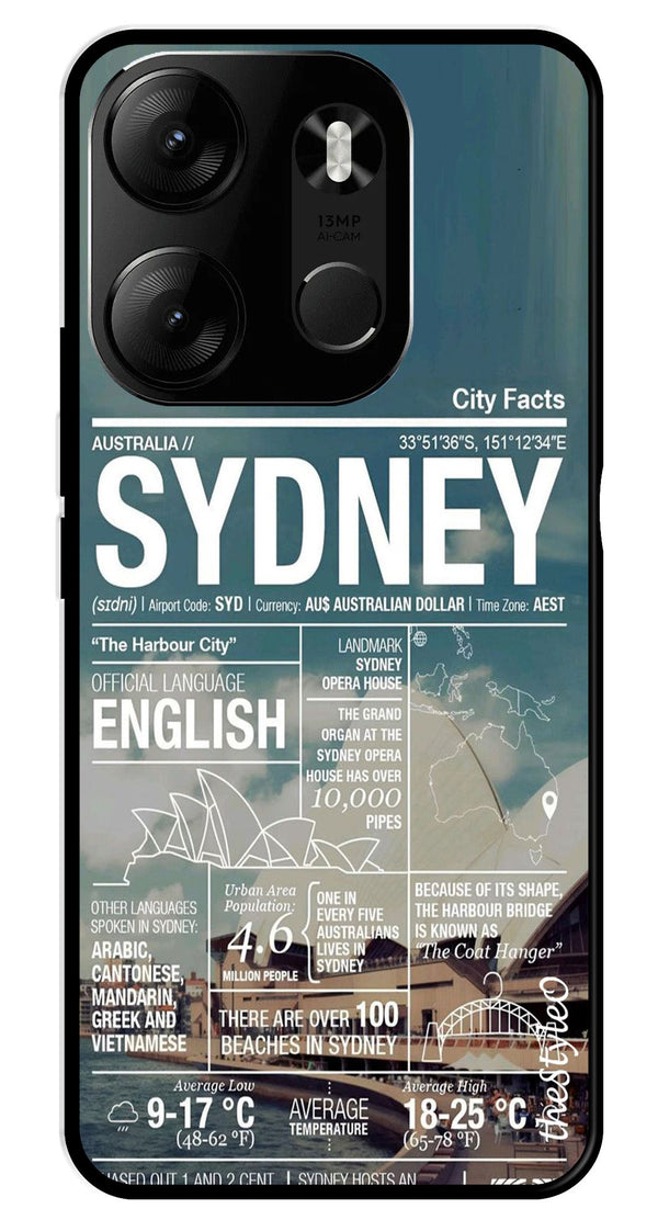 Sydney Metal Mobile Case for Tecno Spark Go (Design No -69)