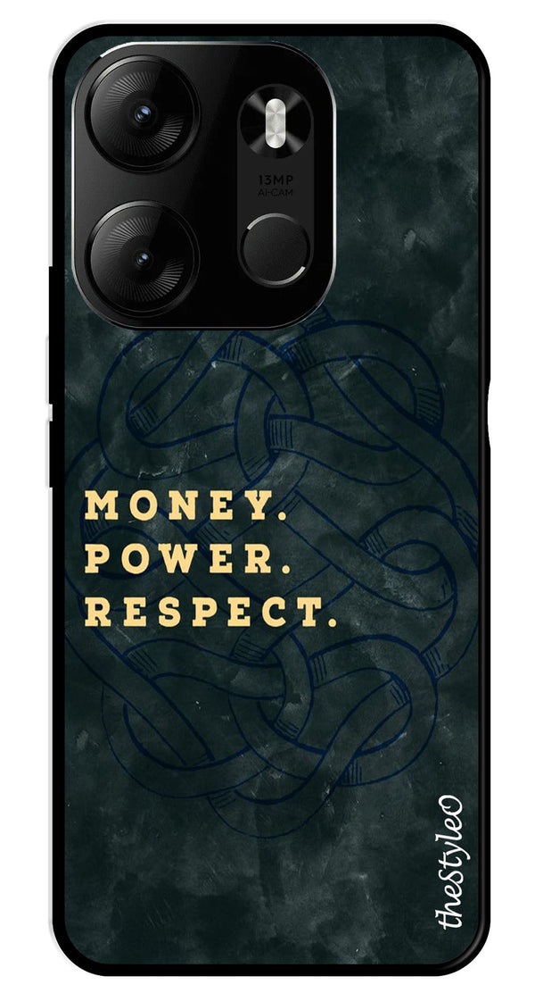 Money Power Respect Metal Mobile Case for Tecno Spark Go (Design No -79)
