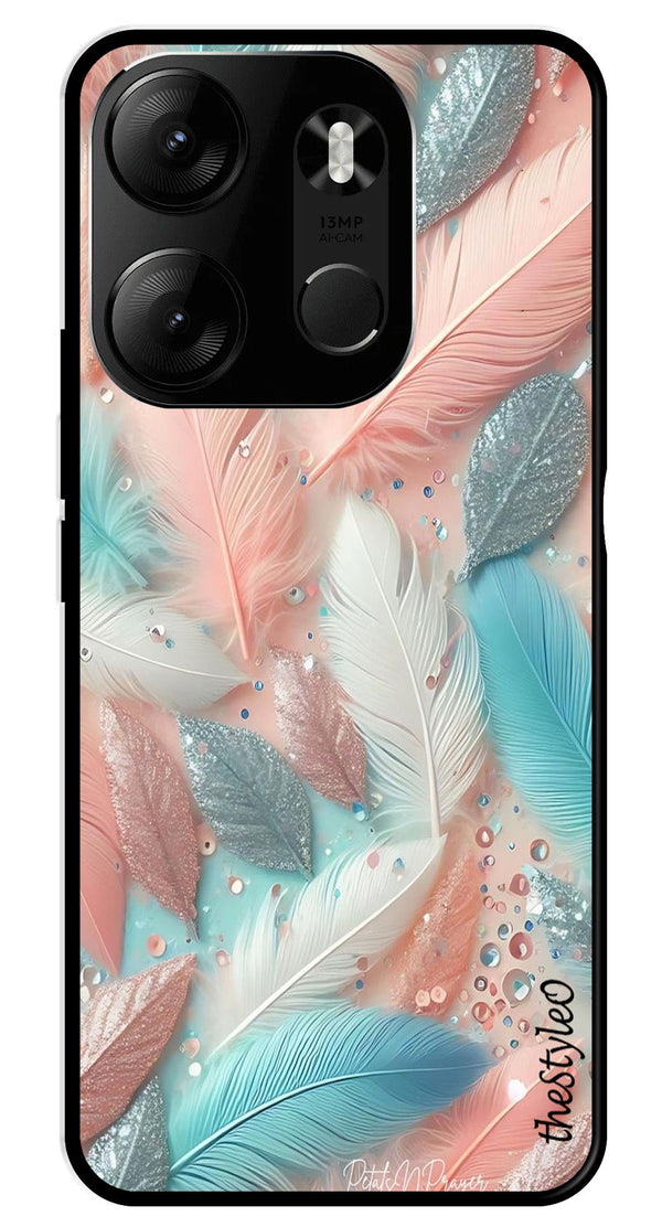 Feather Metal Mobile Case for Tecno Spark Go (Design No -84)