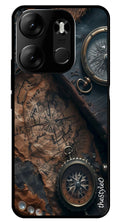 Vintage Compass Metal Mobile Case for Tecno Spark Go (Design No -90)