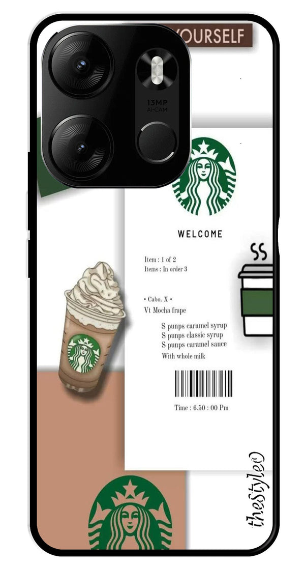 Starbucks Metal Mobile Case for Tecno Spark Go (Design No -91)