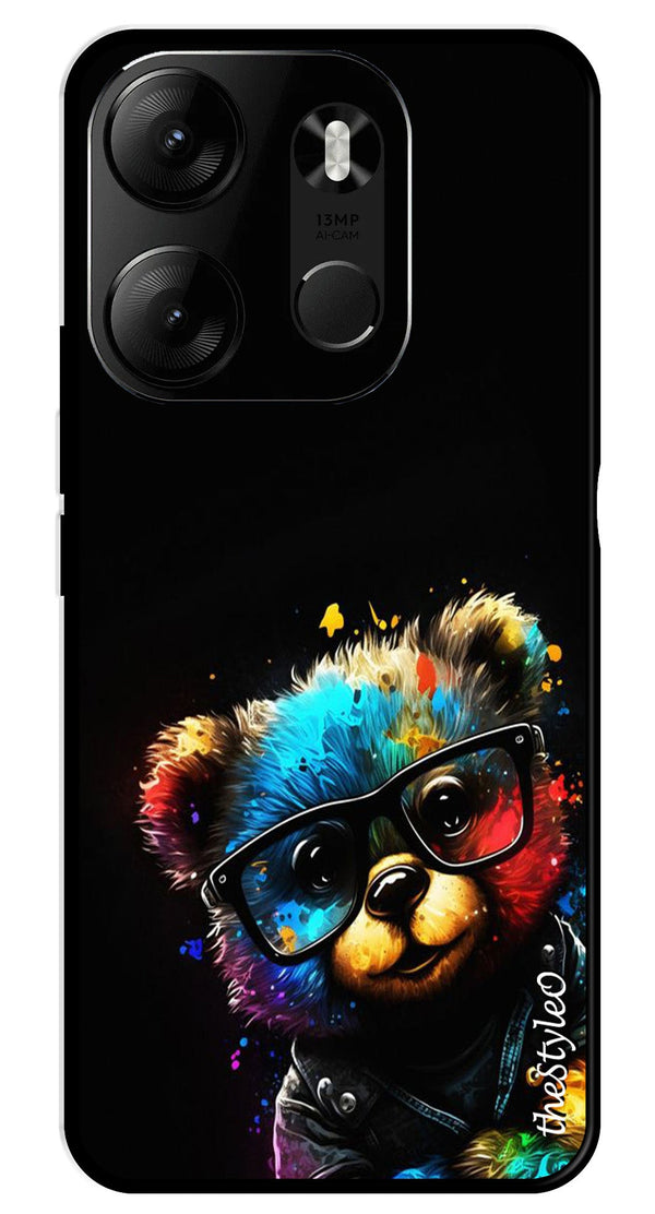 Teddy Bear Metal Mobile Case for Tecno Spark Go (Design No -94)