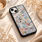 I Am Lucky Affirmation Collage Artwork glossy phone case back cover, angled view