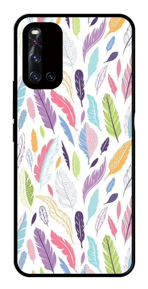 Colorful Feathers Metal Mobile Case for Vivo V19   (Design No -06)