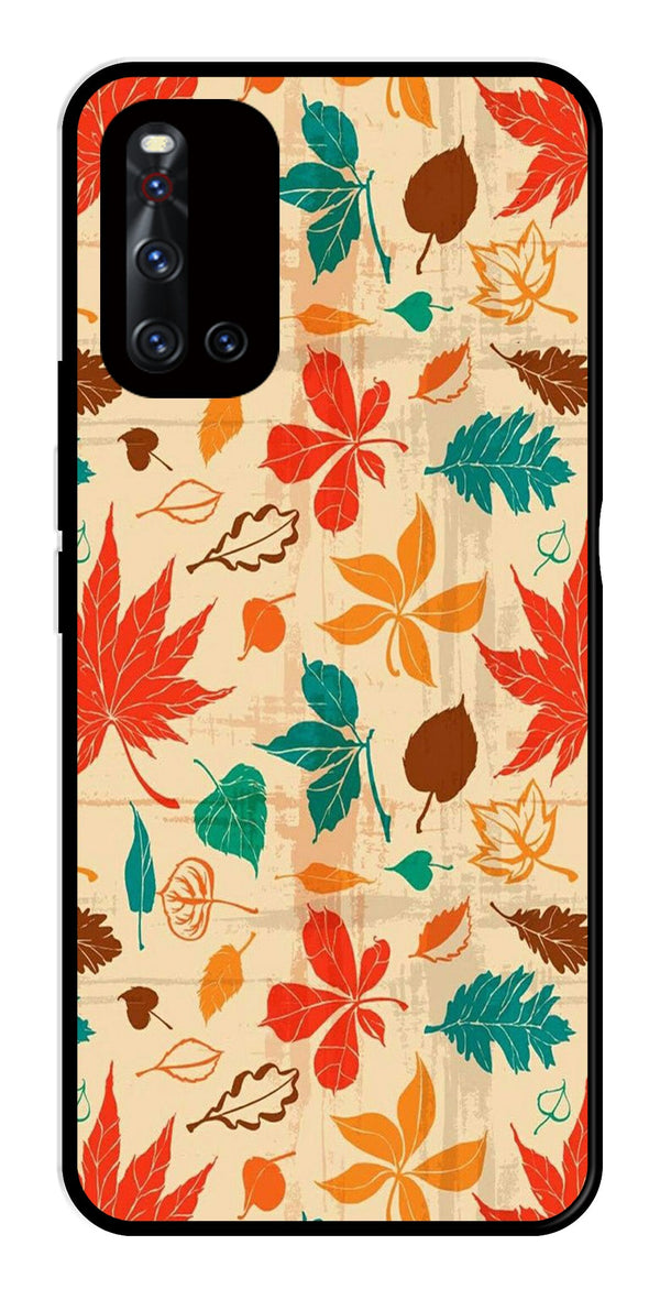 Leafs Design Metal Mobile Case for Vivo V19   (Design No -14)
