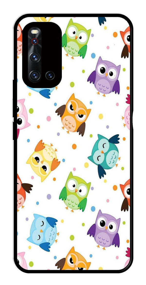 Owls Pattern Metal Mobile Case for Vivo V19   (Design No -20)