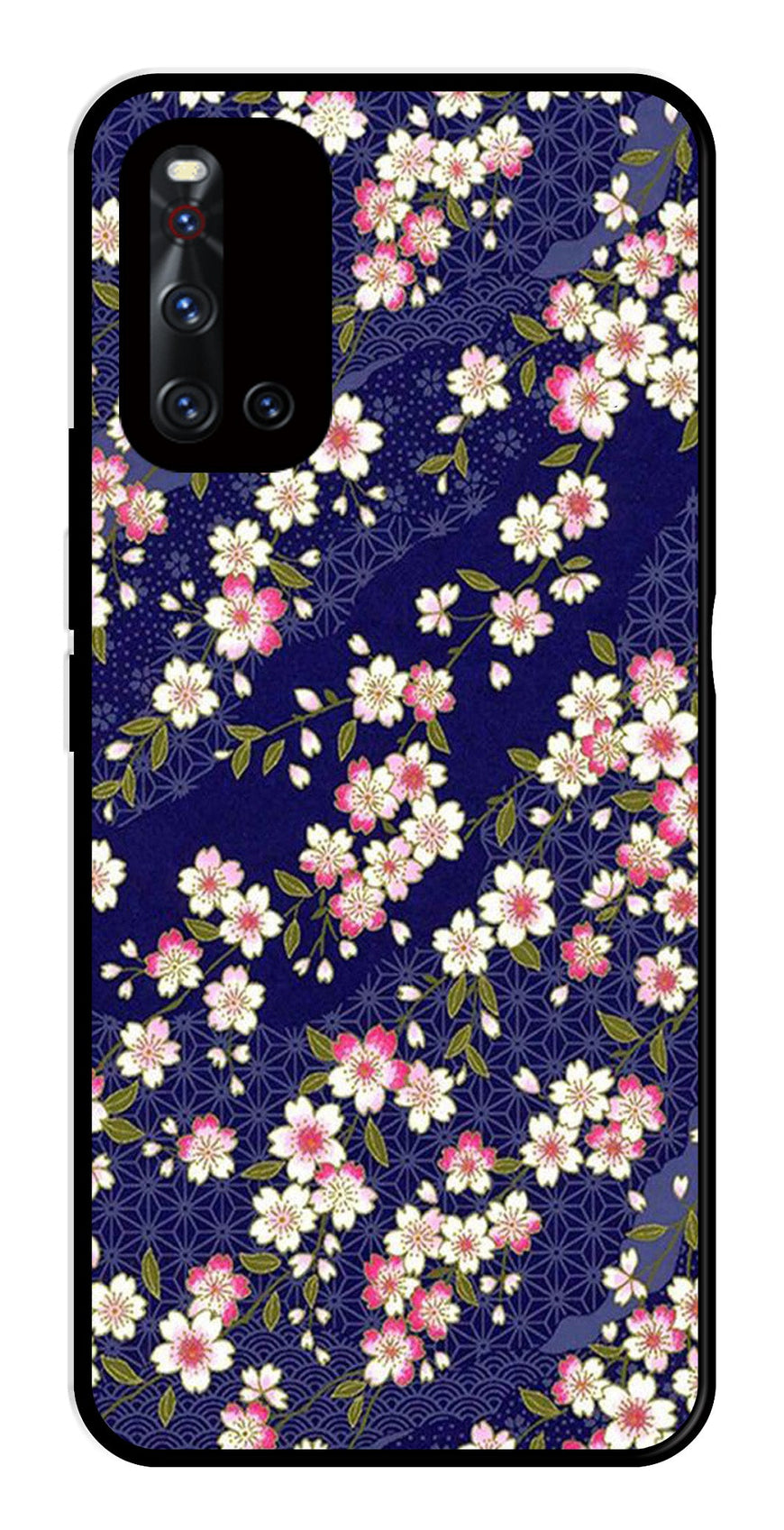 Flower Design Metal Mobile Case for Vivo V19   (Design No -25)