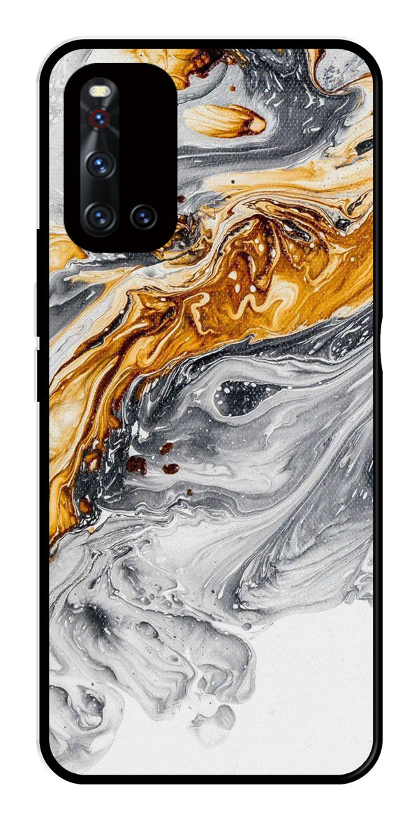 Marble Pattern Metal Mobile Case for Vivo V19   (Design No -36)