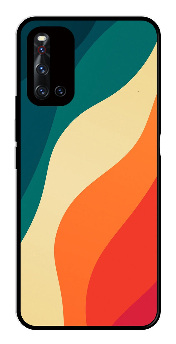 Muted Rainbow Metal Mobile Case for Vivo V19   (Design No -39)