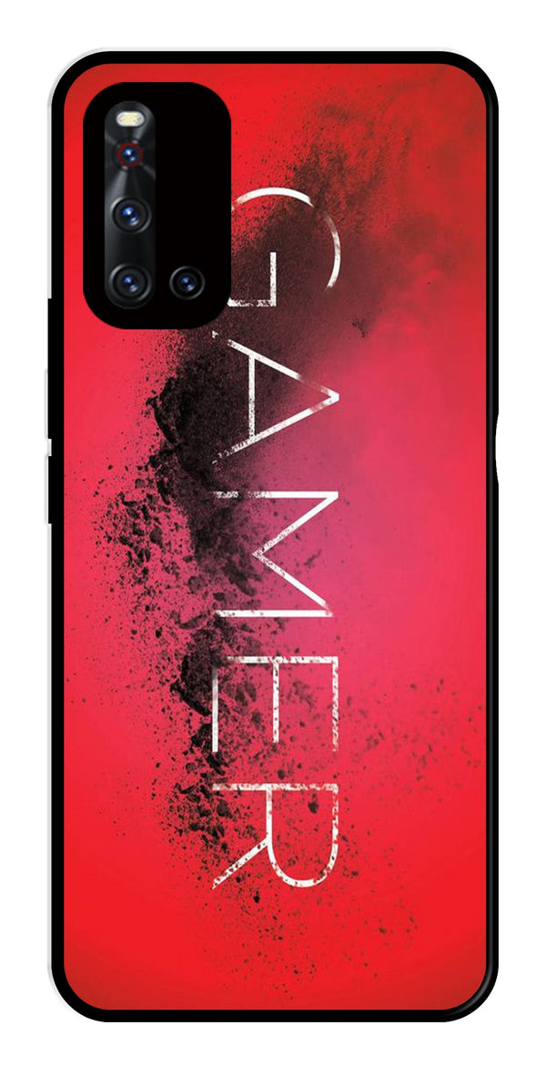 Gamer Pattern Metal Mobile Case for Vivo V19   (Design No -41)