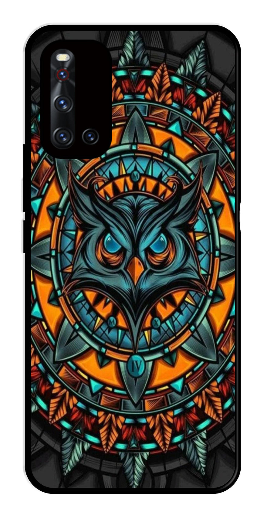 Owl Pattern Metal Mobile Case for Vivo V19   (Design No -42)