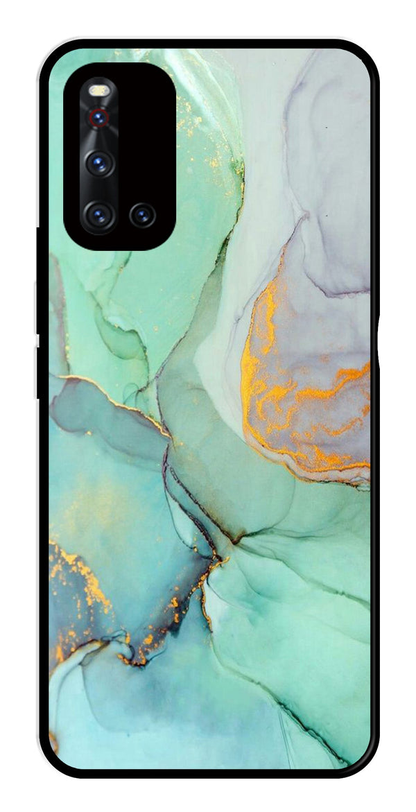 Marble Design Metal Mobile Case for Vivo V19   (Design No -46)