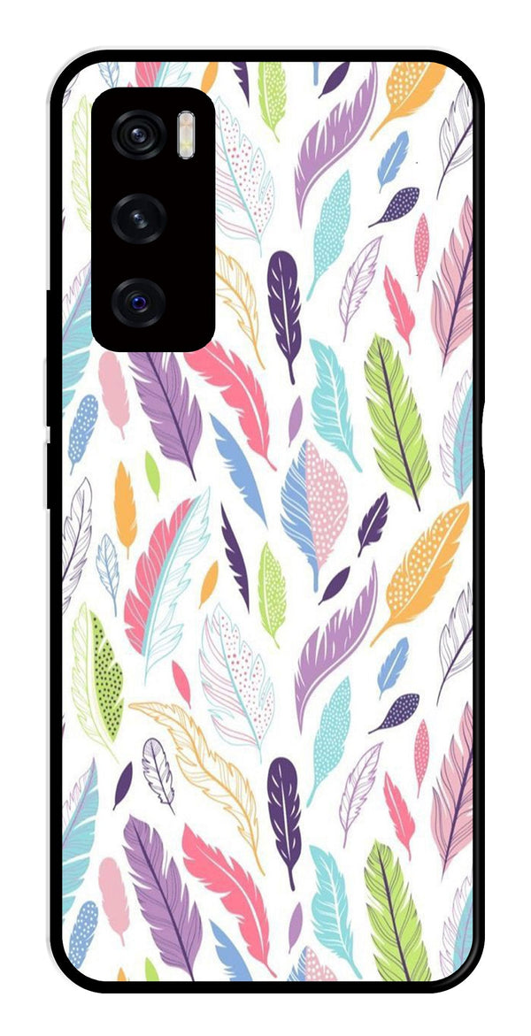Colorful Feathers Metal Mobile Case for Vivo V20 SE   (Design No -06)