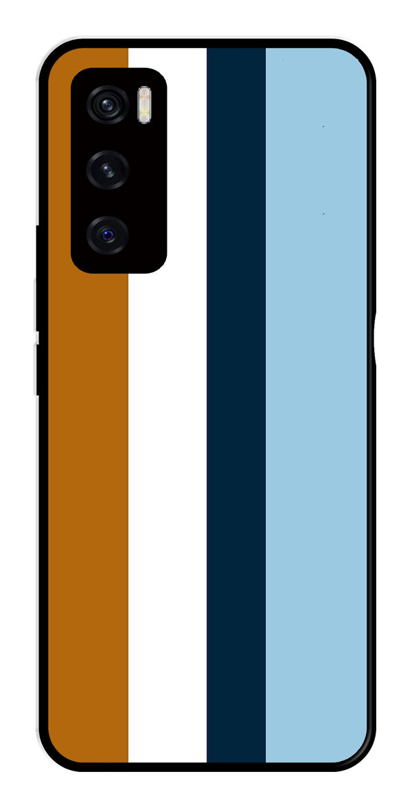 MultiColor Pattern Metal Mobile Case for Vivo V20 SE   (Design No -17)