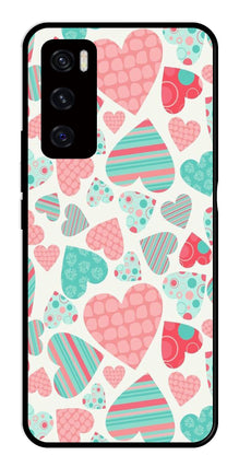 Hearts Pattern Metal Mobile Case for Vivo V20 SE