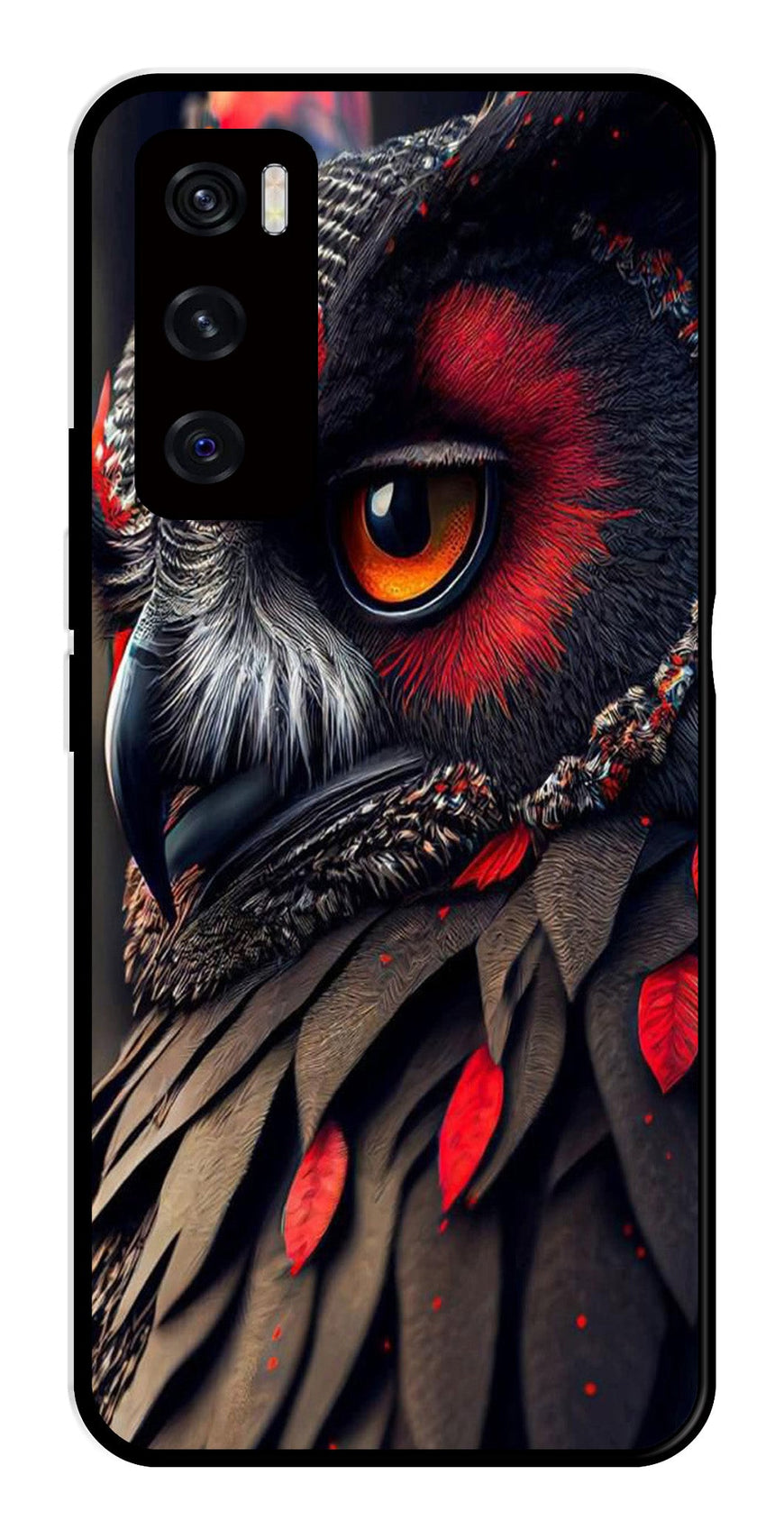 Owl Design Metal Mobile Case for Vivo V20 SE   (Design No -26)