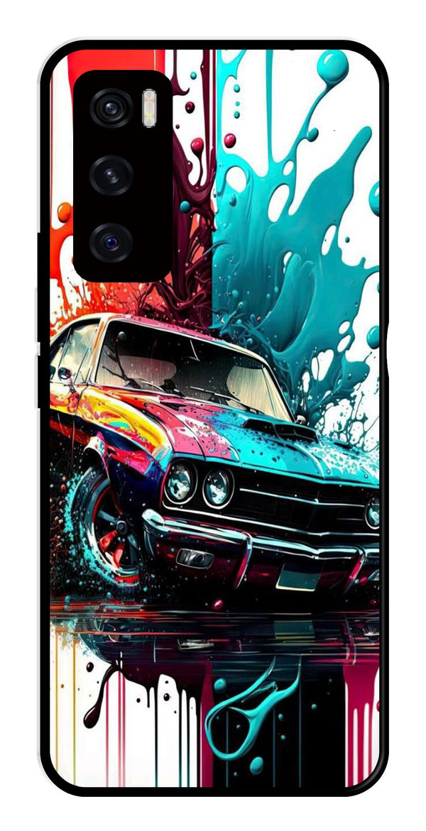 Vintage Car Metal Mobile Case for Vivo V20 SE   (Design No -29)