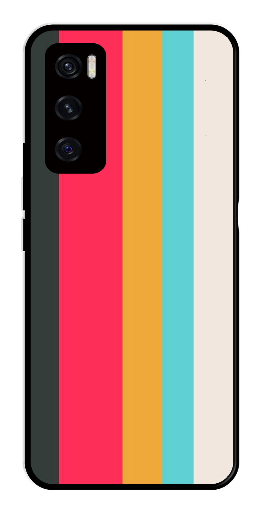 Muted Rainbow Metal Mobile Case for Vivo V20 SE   (Design No -31)