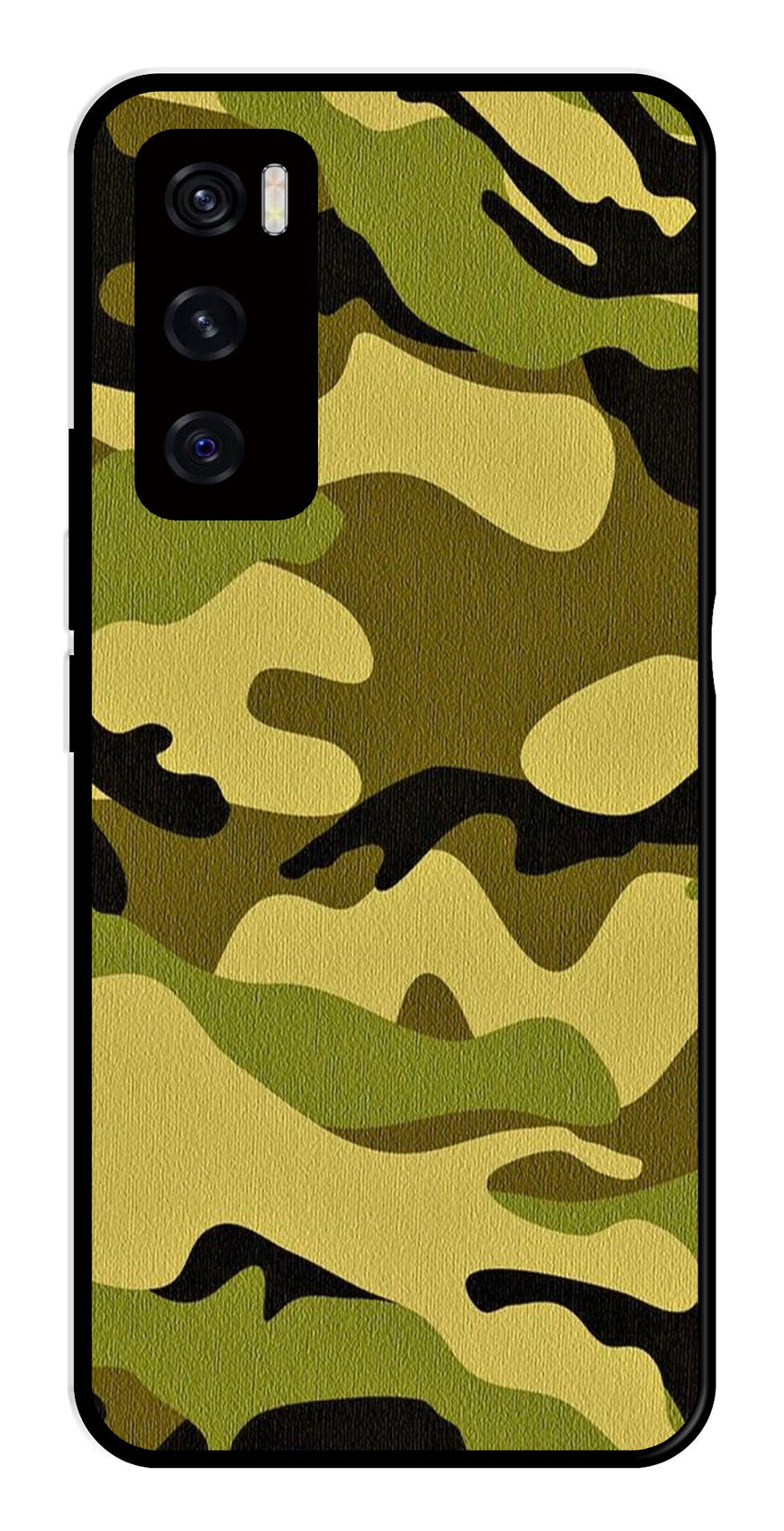 Army Pattern Metal Mobile Case for Vivo V20 SE   (Design No -35)