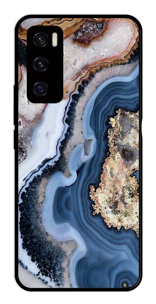 Marble Design Metal Mobile Case for Vivo V20 SE   (Design No -53)
