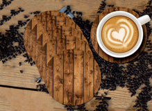 Wood Texture Designer Printed Round Tea Coasters (MDF Wooden, Set Of 6 Pieces)