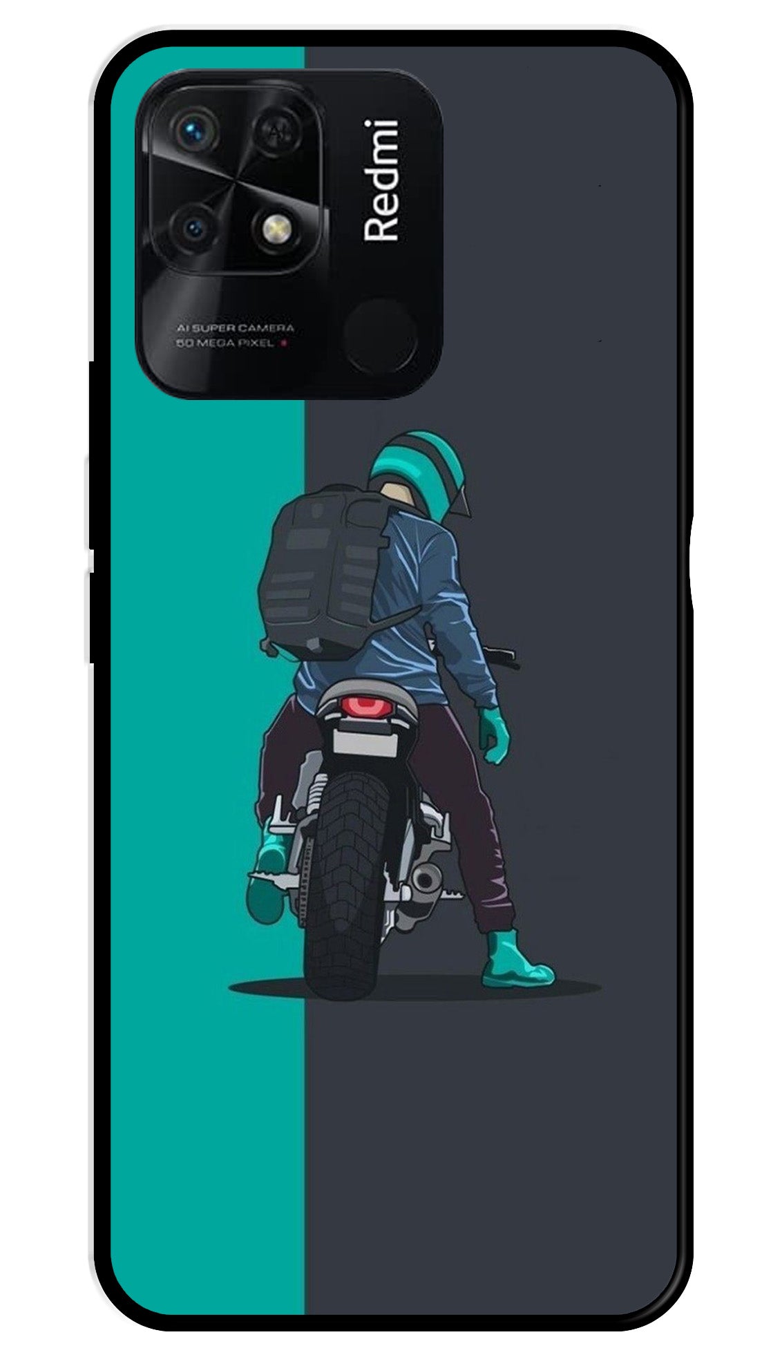 Bike Lover Metal Mobile Case for Redmi 10 Power   (Design No -05)