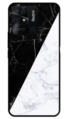 Black White Marble Design Metal Mobile Case for Redmi 10