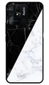 Black White Marble Design Metal Mobile Case for Redmi 10C   (Design No -09)