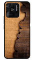 Wooden Design Metal Mobile Case for Redmi 10   (Design No -13)