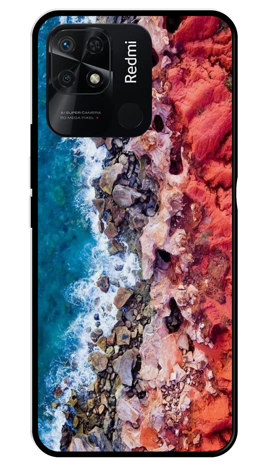 Sea Shore Metal Mobile Case for Redmi 10   (Design No -18)