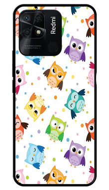 Owls Pattern Metal Mobile Case for Redmi 10