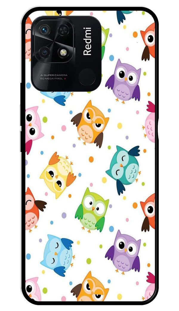 Owls Pattern Metal Mobile Case for Redmi 10C   (Design No -20)