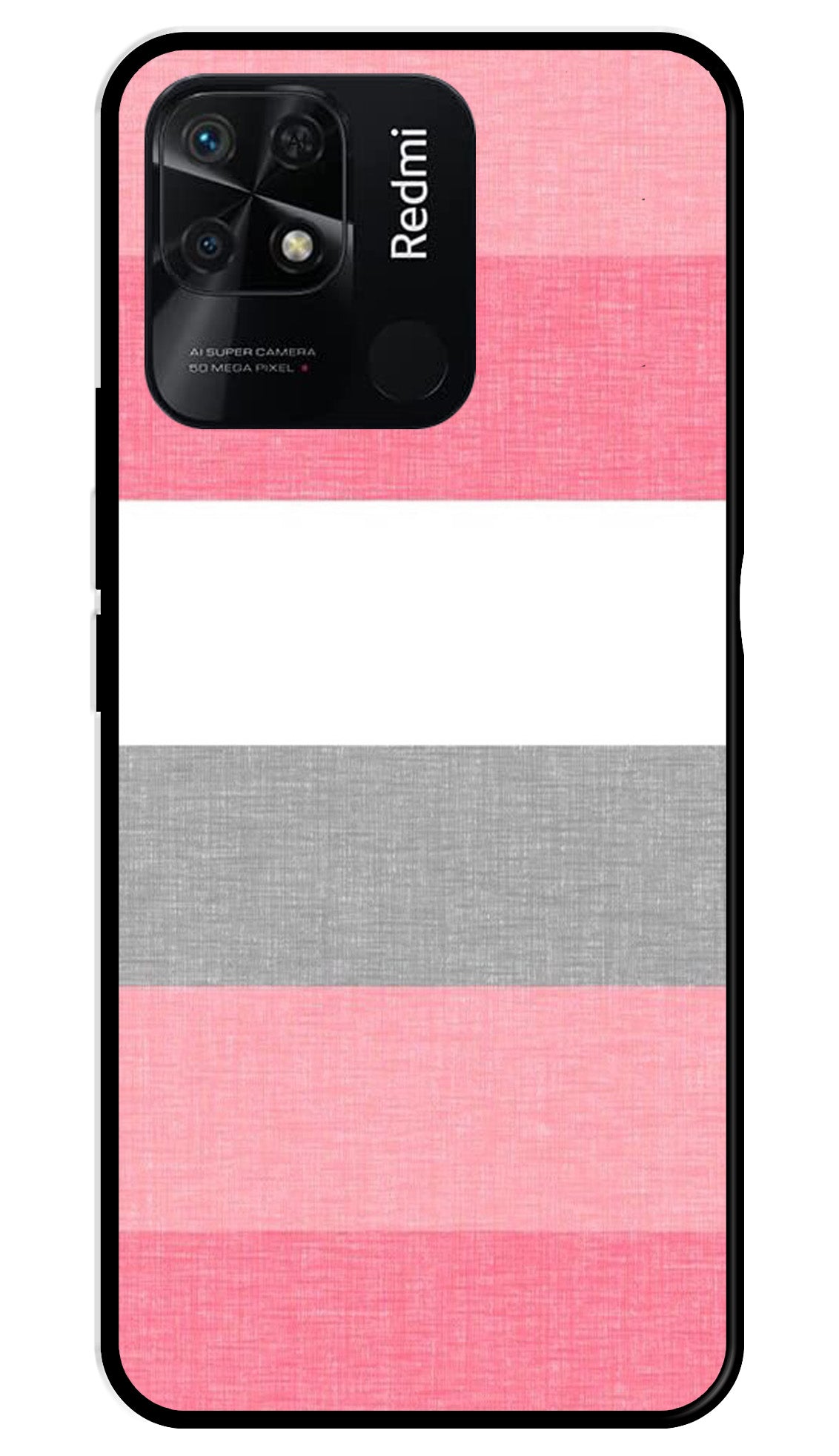Pink Pattern Metal Mobile Case for Redmi 10   (Design No -23)