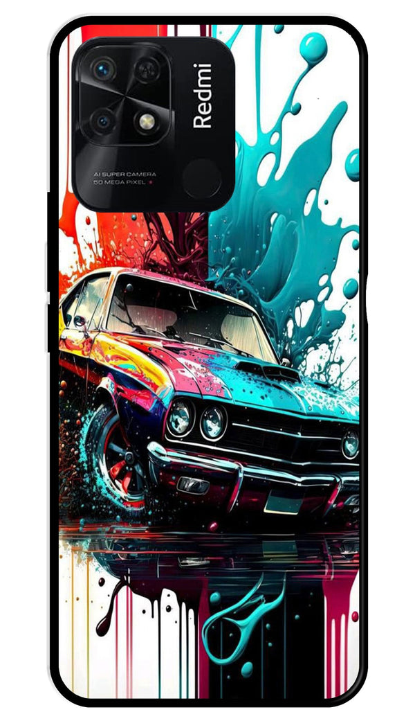 Vintage Car Metal Mobile Case for Redmi 10   (Design No -29)