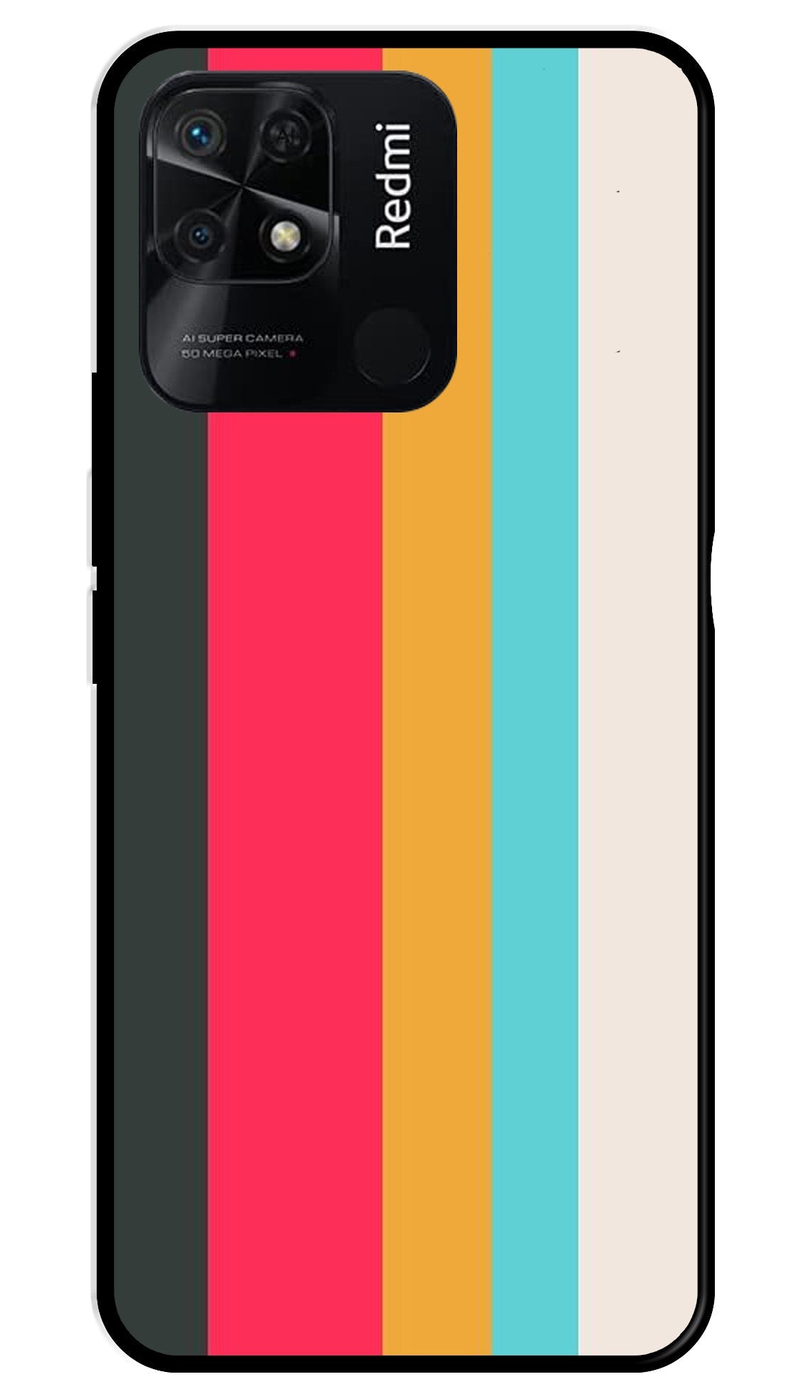 Muted Rainbow Metal Mobile Case for Redmi 10   (Design No -31)