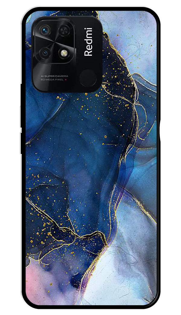 Blue Marble Metal Mobile Case for Redmi 10   (Design No -34)