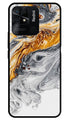Marble Pattern Metal Mobile Case for Redmi 10C   (Design No -36)