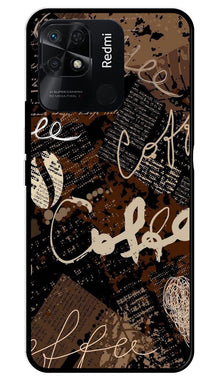Coffee Pattern Metal Mobile Case for Redmi 10
