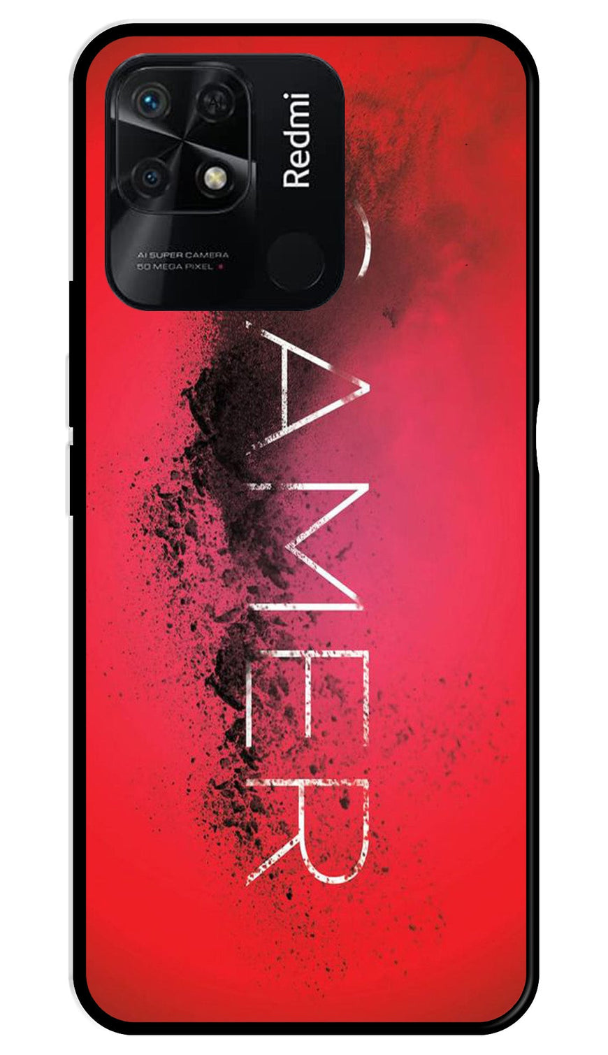 Gamer Pattern Metal Mobile Case for Redmi 10C   (Design No -41)