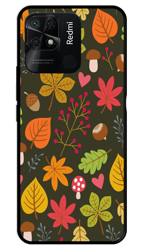 Leaves Design Metal Mobile Case for Redmi 10 Power   (Design No -51)