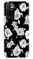 White flowers Black Background Case for Redmi 10 Prime