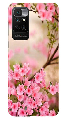 Pink flowers Mobile Back Case for Redmi 10 Prime (Design - 69)