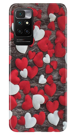 Red White Hearts Case for Redmi 10 Prime(Design - 105)