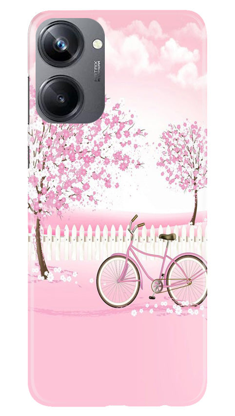 Pink Flowers Cycle Case for Realme 10 Pro 5G(Design - 102)