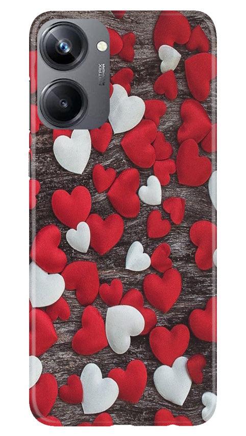 Red White Hearts Case for Realme 10 Pro 5G(Design - 105)