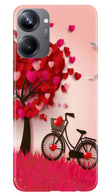 Red Heart Cycle Mobile Back Case for Realme 10 Pro 5G (Design - 191)