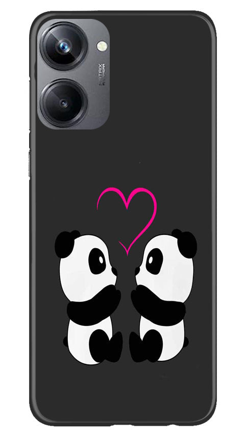 Panda Love Mobile Back Case for Realme 10 Pro 5G (Design - 355)