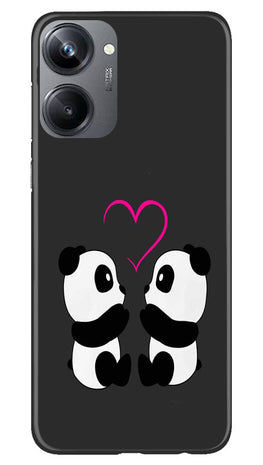 Panda Love Mobile Back Case for Realme 10 Pro 5G (Design - 355)