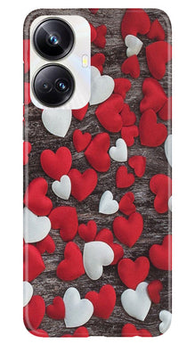 Red White Hearts Mobile Back Case for Realme 10 Pro Plus 5G  (Design - 105)