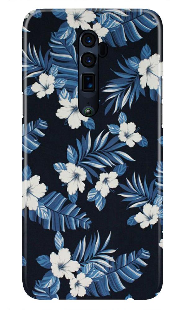 White flowers Blue Background2 Case for Oppo Reno 2